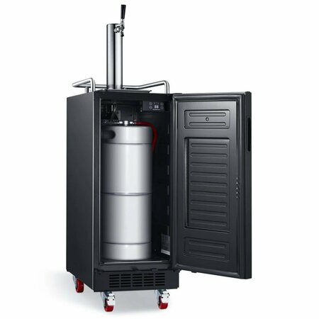 Edgestar 15 Inch Wide 1 Tap Kegerator with Forced Air Refrigeration and Air Cooled Beer Tower KC1500SS